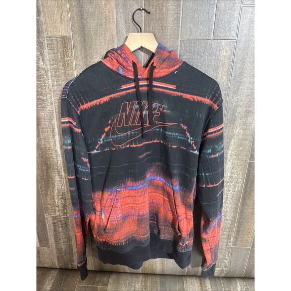 Nike Hoodie Adult Medium Black Orange Swoosh Logo Limited Edition Long‎ Sleeve - Picture 1 of 10